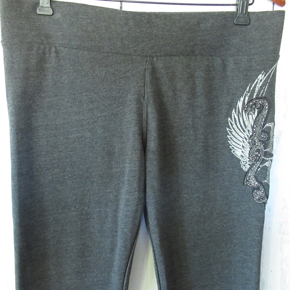 *SOLDHarley Davidson Sweatpants Beaded Embroidered - Picture 5 of 7